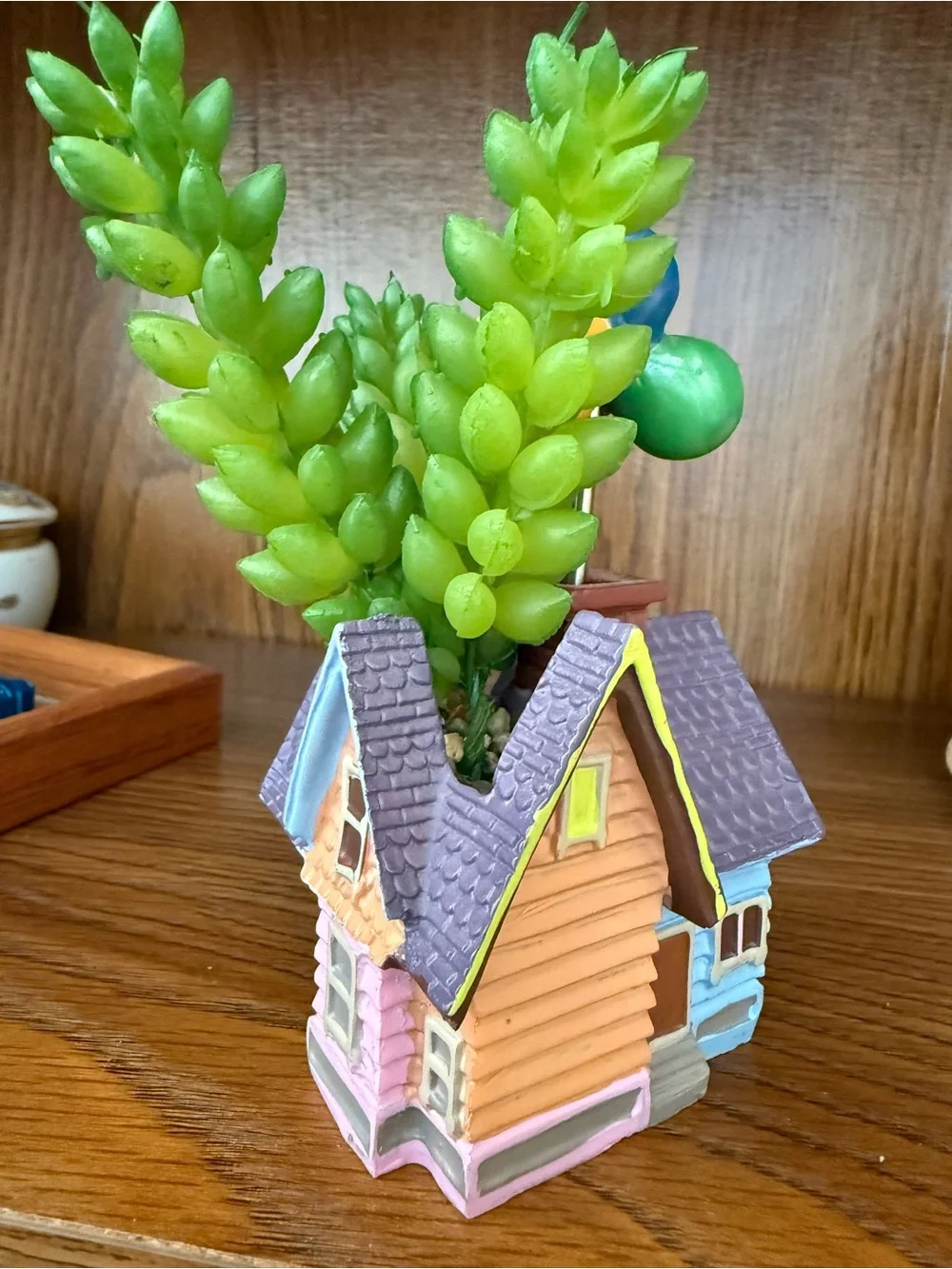 Pastel Miniature UP house fake planter